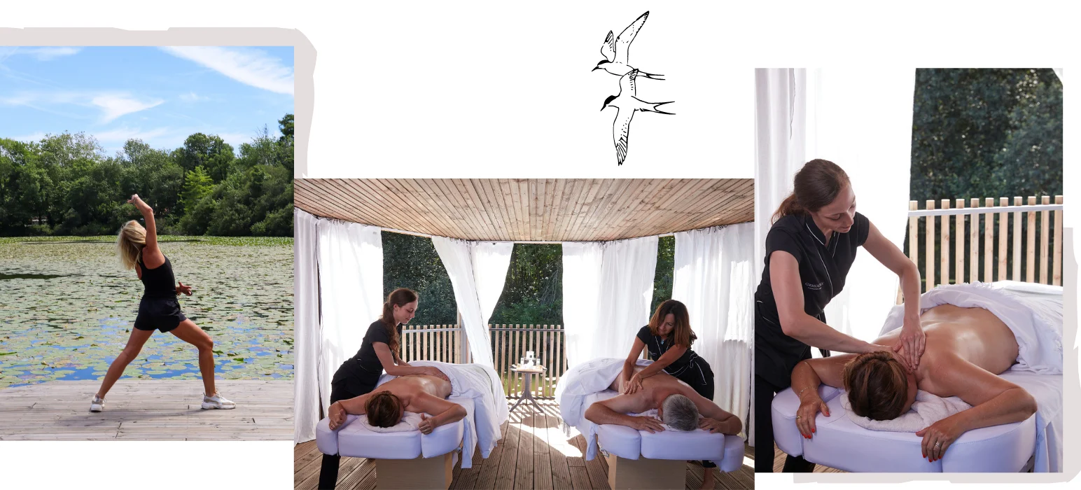 Massages dans nos cabines au bord du lac